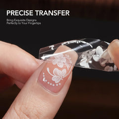 GAOY foil glue adhesion close-up showing clear, thick formula in action.