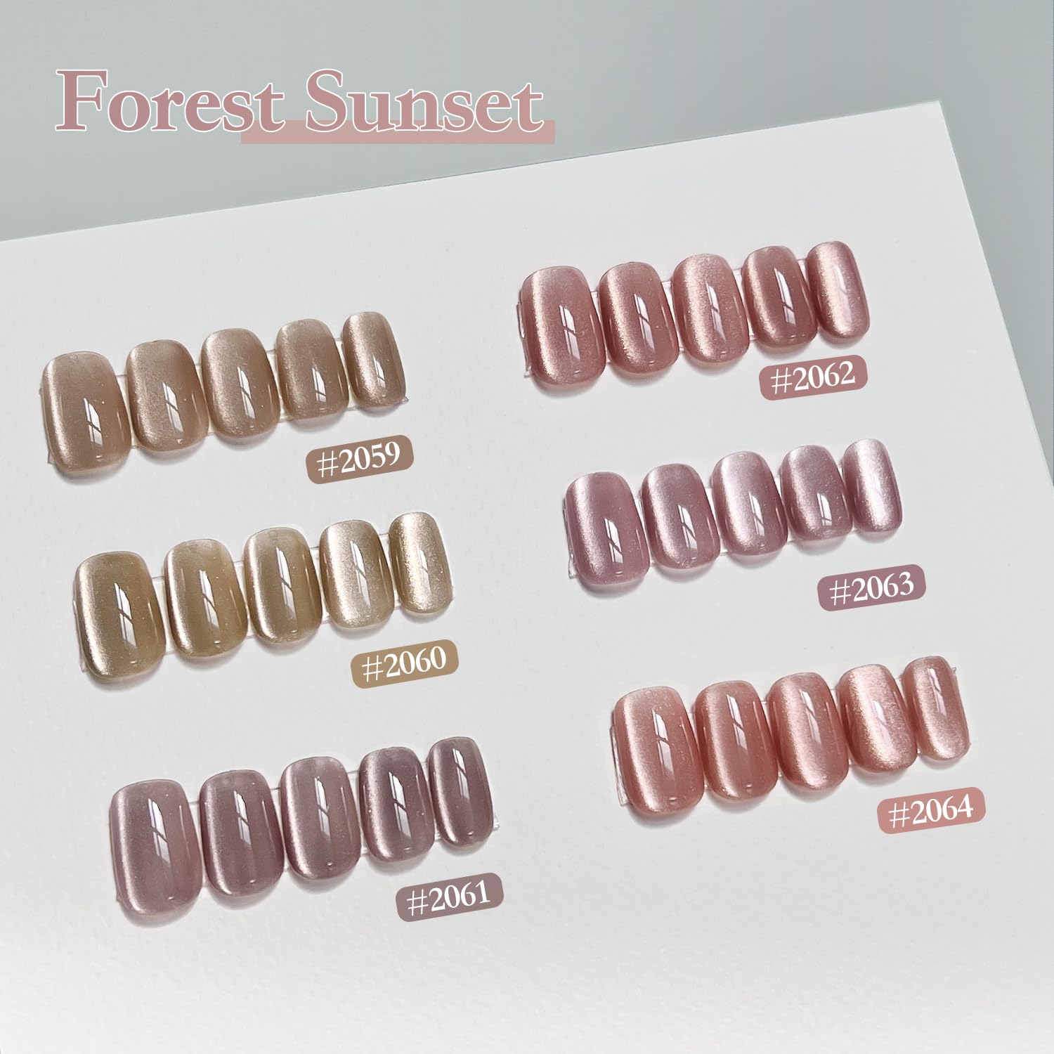GAOY Forest Sunset six gel colors displayed for at-home manicure