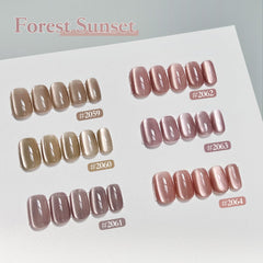 GAOY Forest Sunset six gel colors displayed for at-home manicure