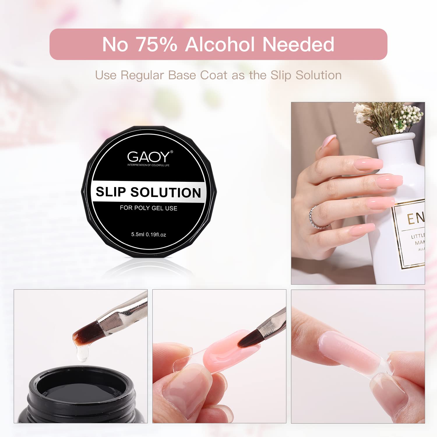 GAOY French manicure at home demo with clean lines and shine
