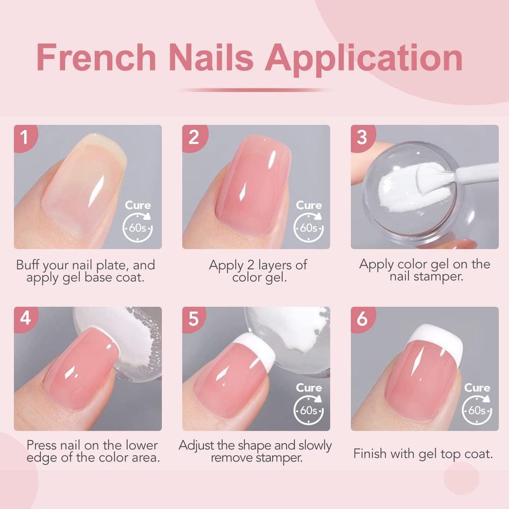 GAOY white sheer gel polish for classic French tips.