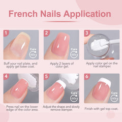 GAOY white sheer gel polish for classic French tips.