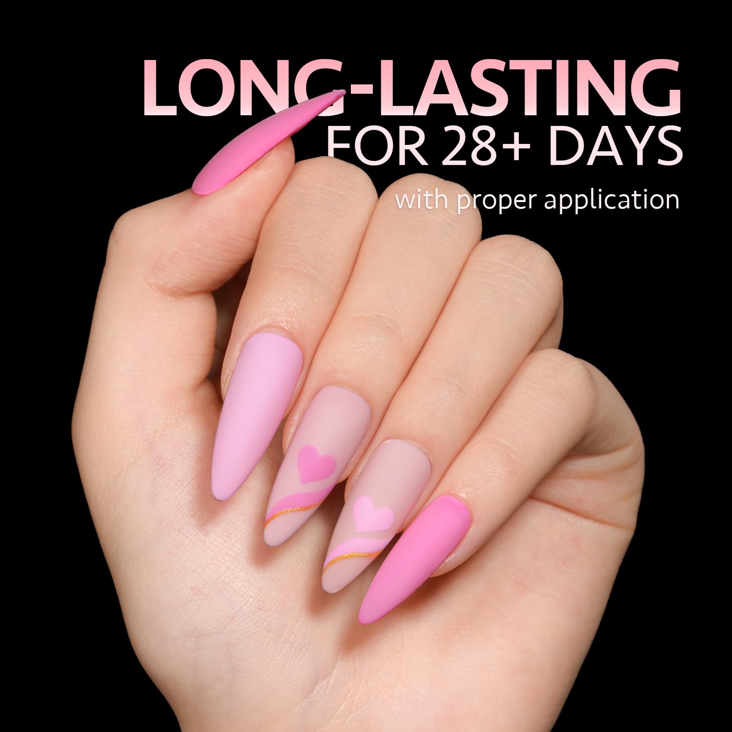 GAOY full cover tips suited for gel polish, acrylic, and press-on nails.