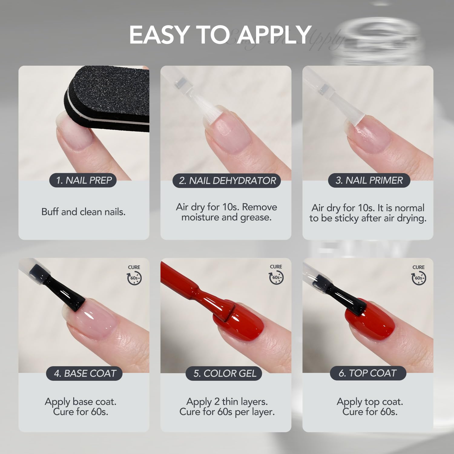 GAOY gel manicure finish look with a smooth, professional result