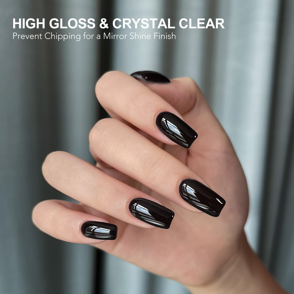 GAOY gel top coat brush application demonstrates a smooth, even layer.