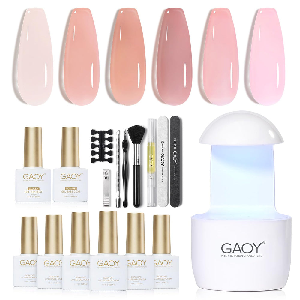 GAOY gel nail polish kit with UV lamp for at-home manicures