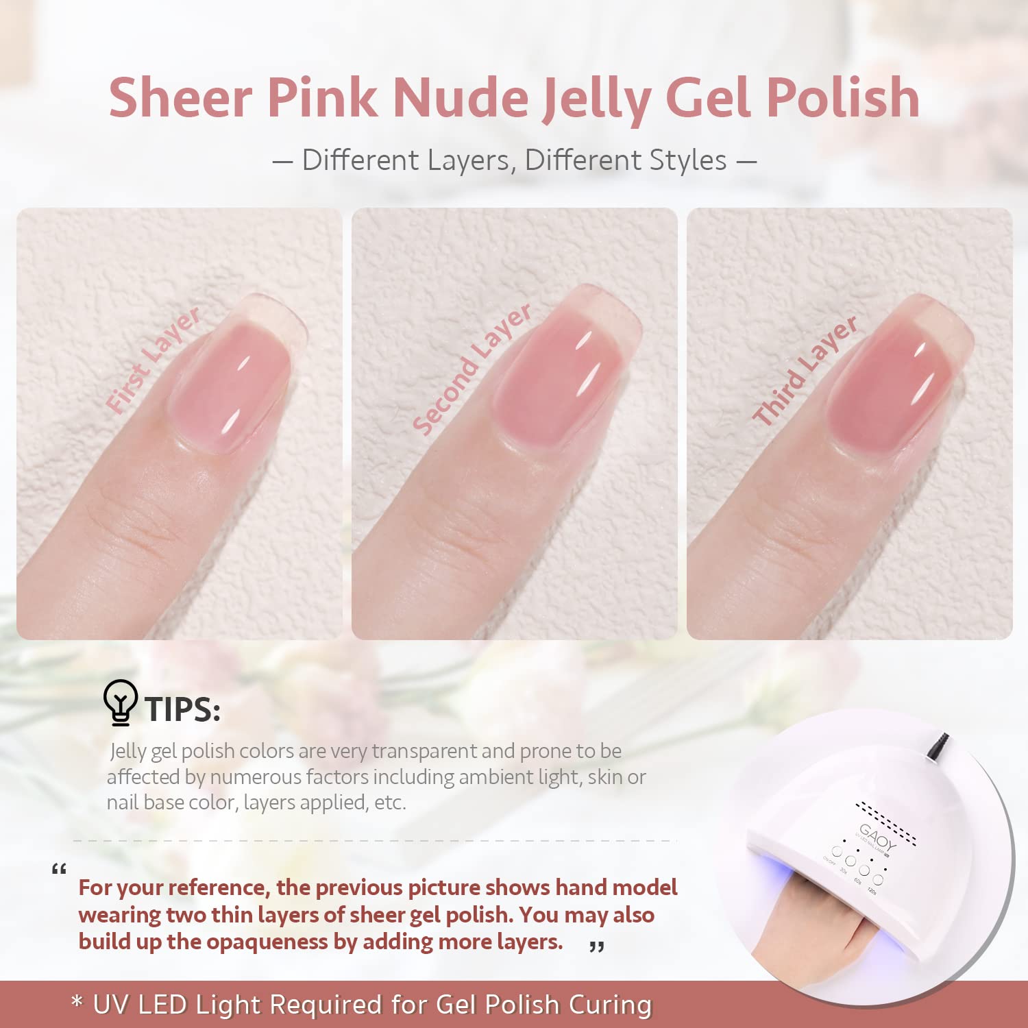 GAOY Gel Nail Polish Set packaging highlighting six included colors.