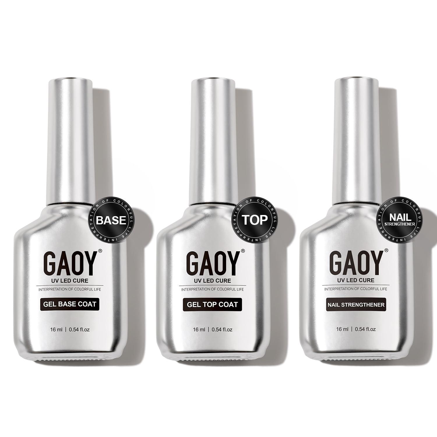 GAOY gel top coat 16ml offers glossy, glass-like shine and durable protection