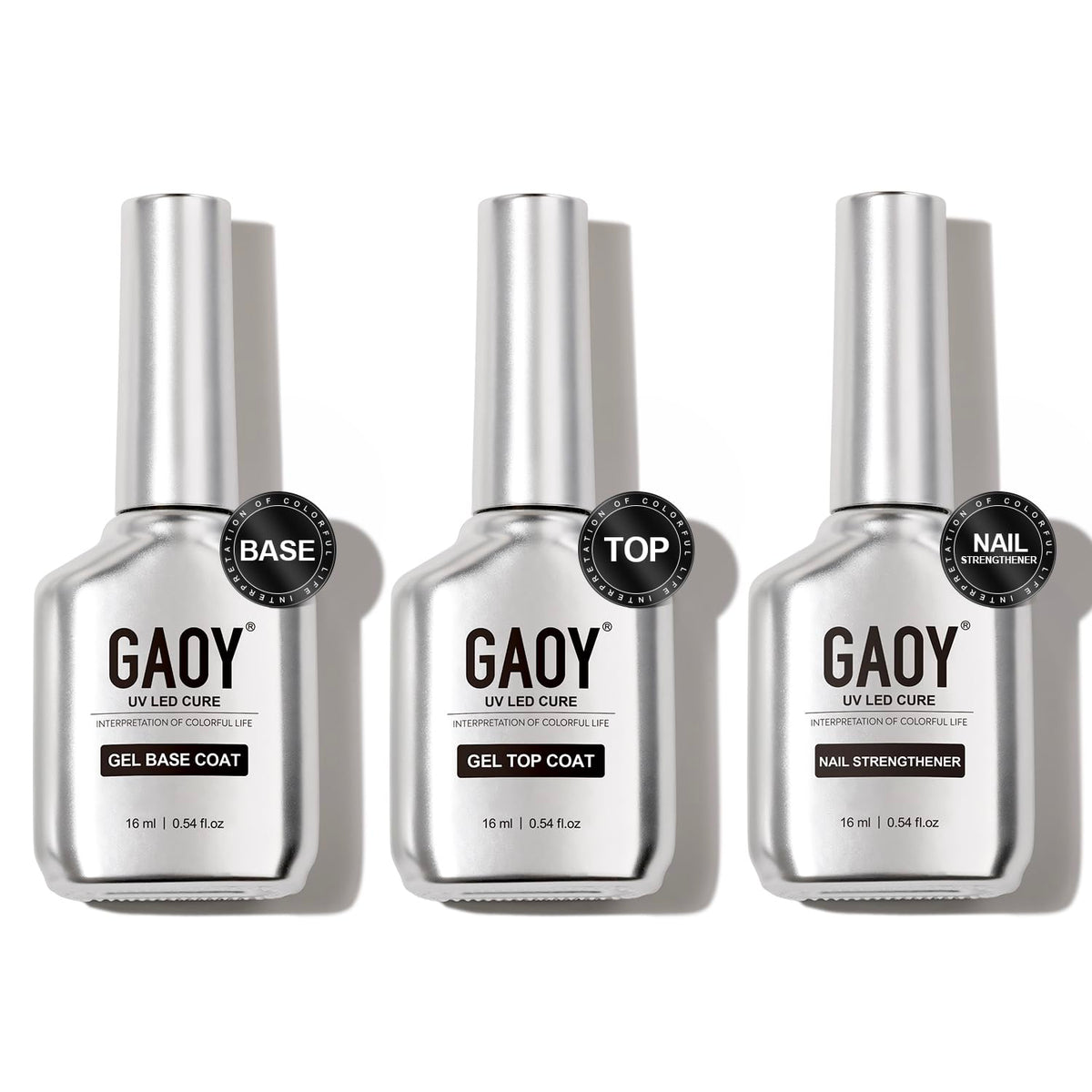 GAOY gel top coat 16ml offers glossy, glass-like shine and durable protection