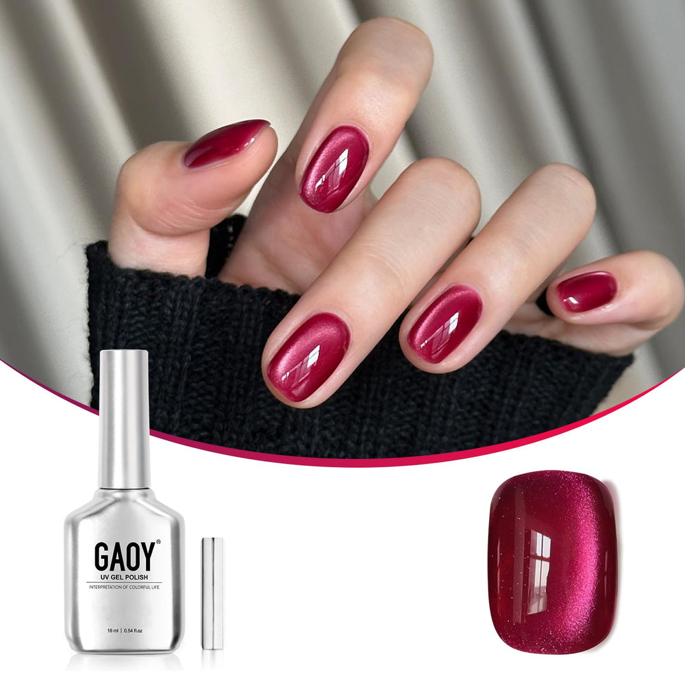 GAOY Glassy Cat Eye gel polish bottle showing shimmering light reflections for depth