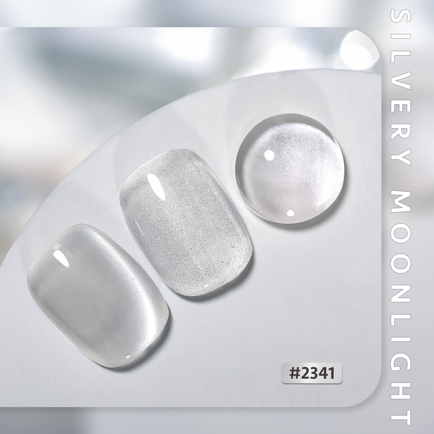 Close-up of holographic glitter in GAOY cat eye polish