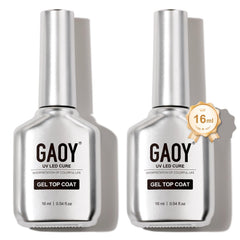 GAOY glassy clear top coat bottle delivers a high gloss finish for long lasting shine