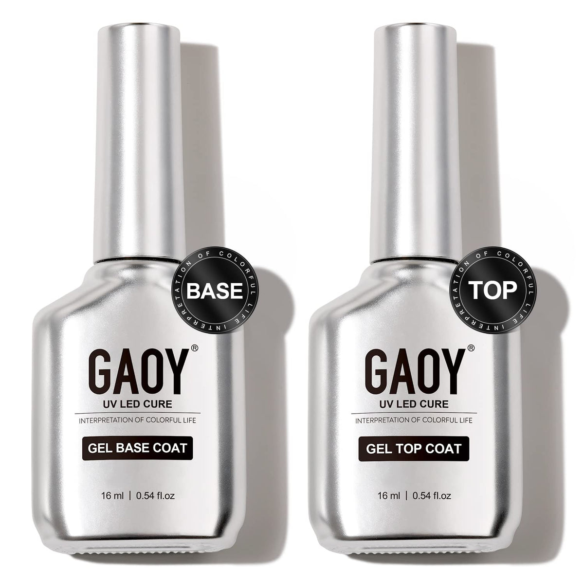 GAOY glassy top coat 16ml bottle for a durable shine