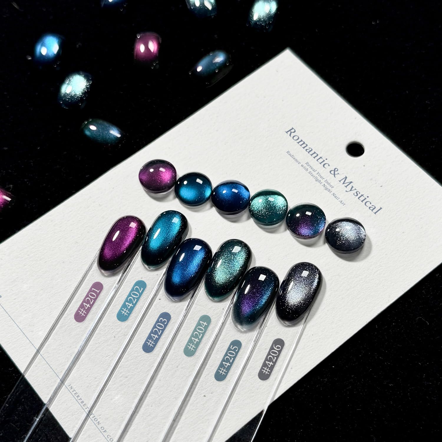 GAOY Glitter Cat Eye nails at home setup with magnet and swatches
