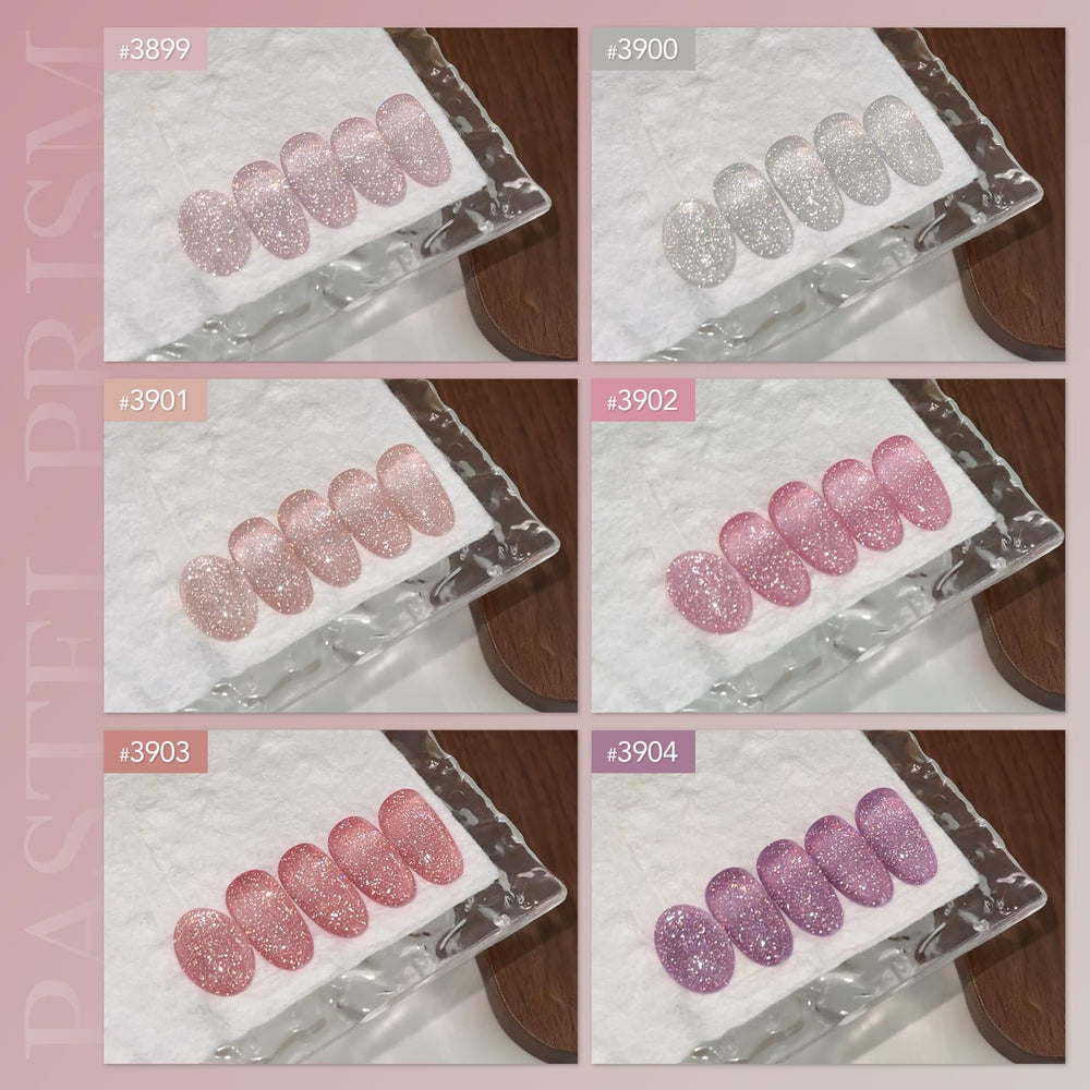 GAOY Glitter Jelly Gel Nail Polish Set of 6 Colors convenient at-home palette.