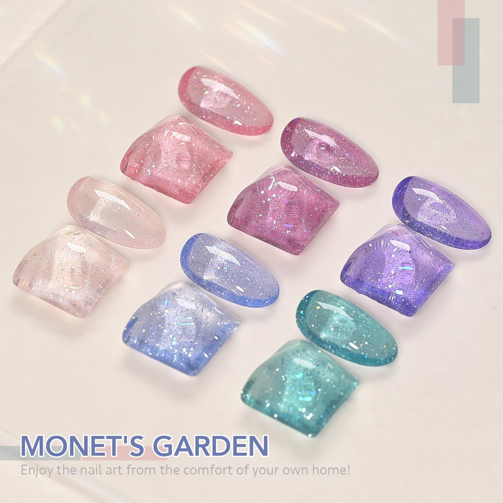 GAOY Glitter Jelly Nail Polish cure under UV lamp for quick dry.