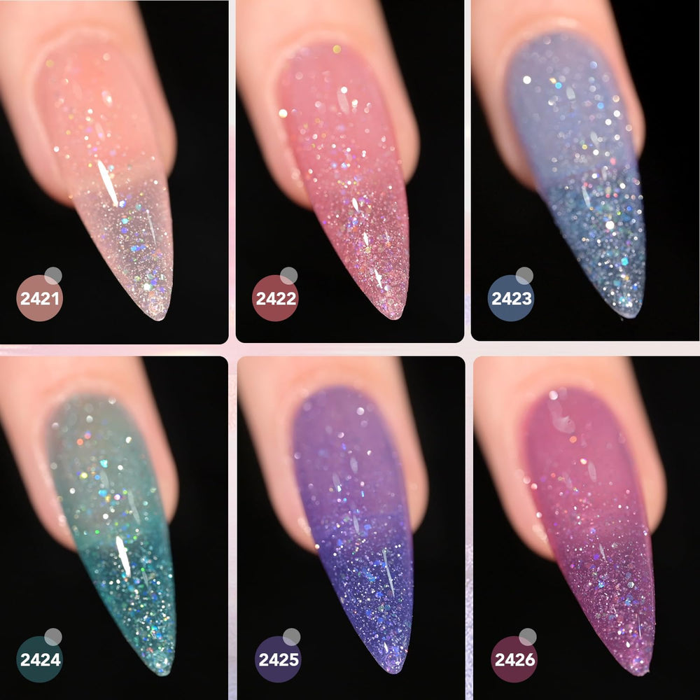 GAOY Glitter Jelly Nail Polish green swatch for vibrant finish.