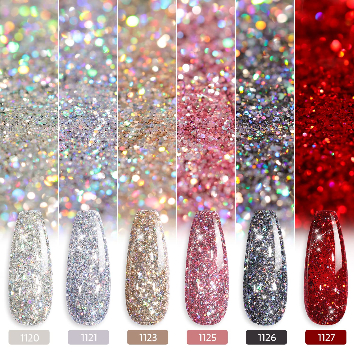 GAOY Glitter Ruby color-04 glitter gel polish for versatile looks.
