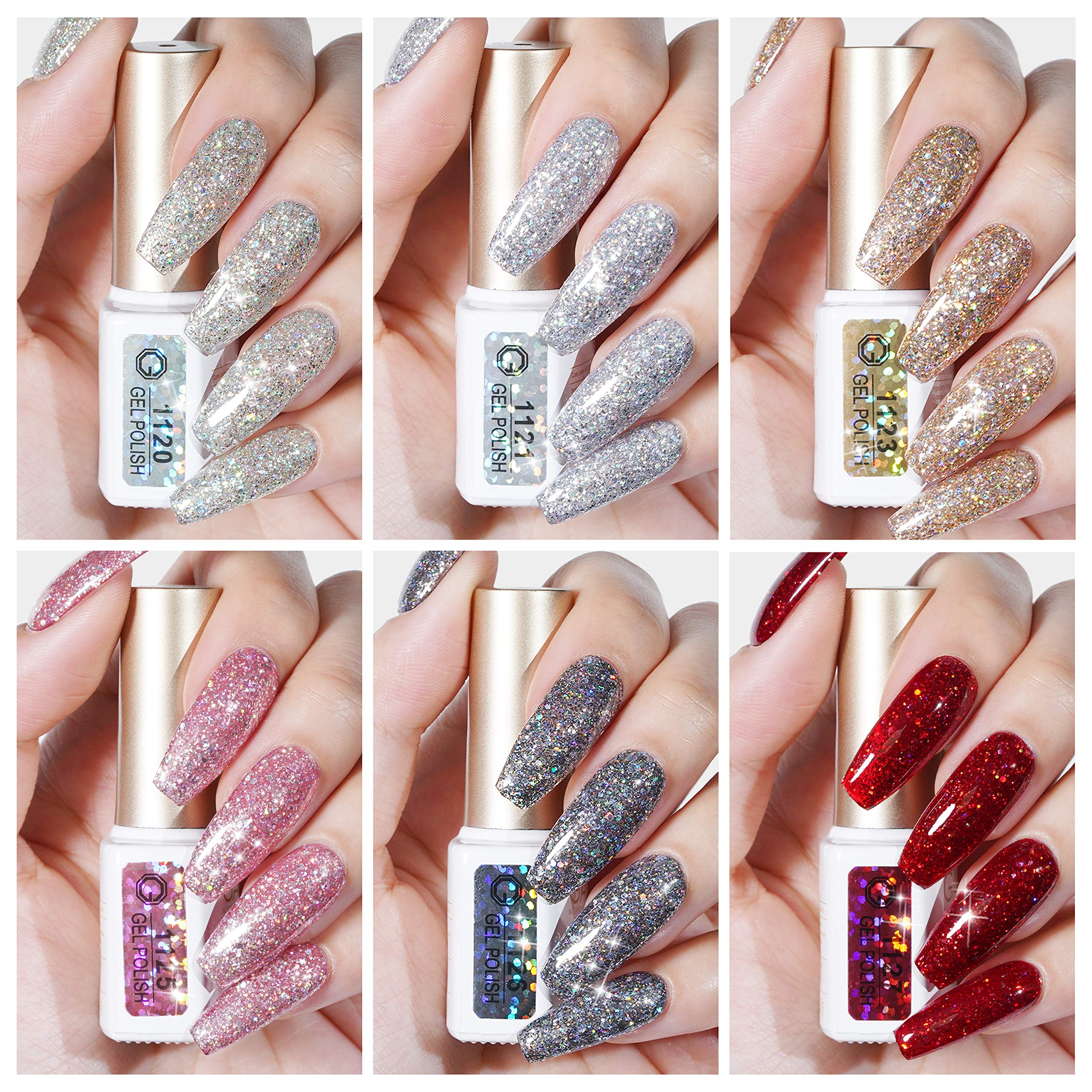 GAOY Glitter Ruby color-06 glitter gel polish for sparkling wear.