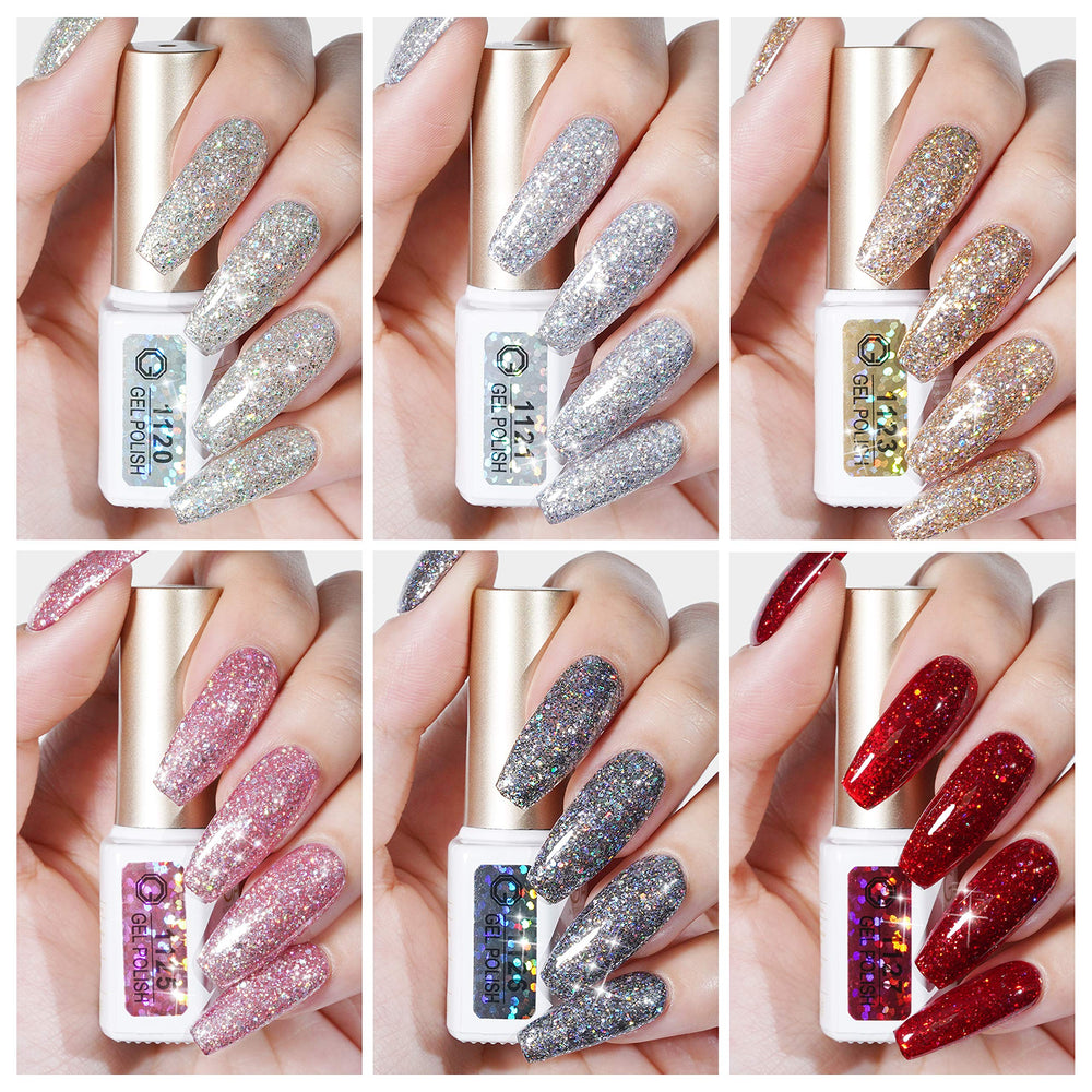 GAOY Glitter Ruby color-06 glitter gel polish for sparkling wear.