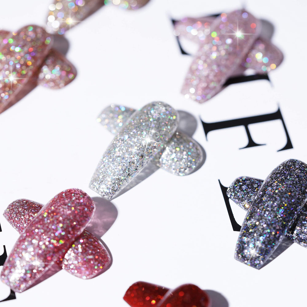 GAOY Glitter Ruby black glitter gel polish for dramatic nail art at home.