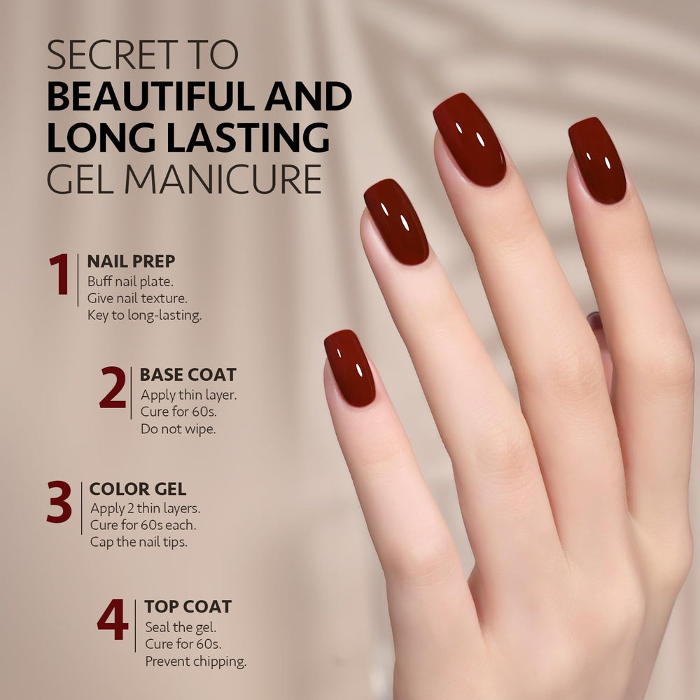 GAOY glossy finish after top coat highlights salon-like shine.