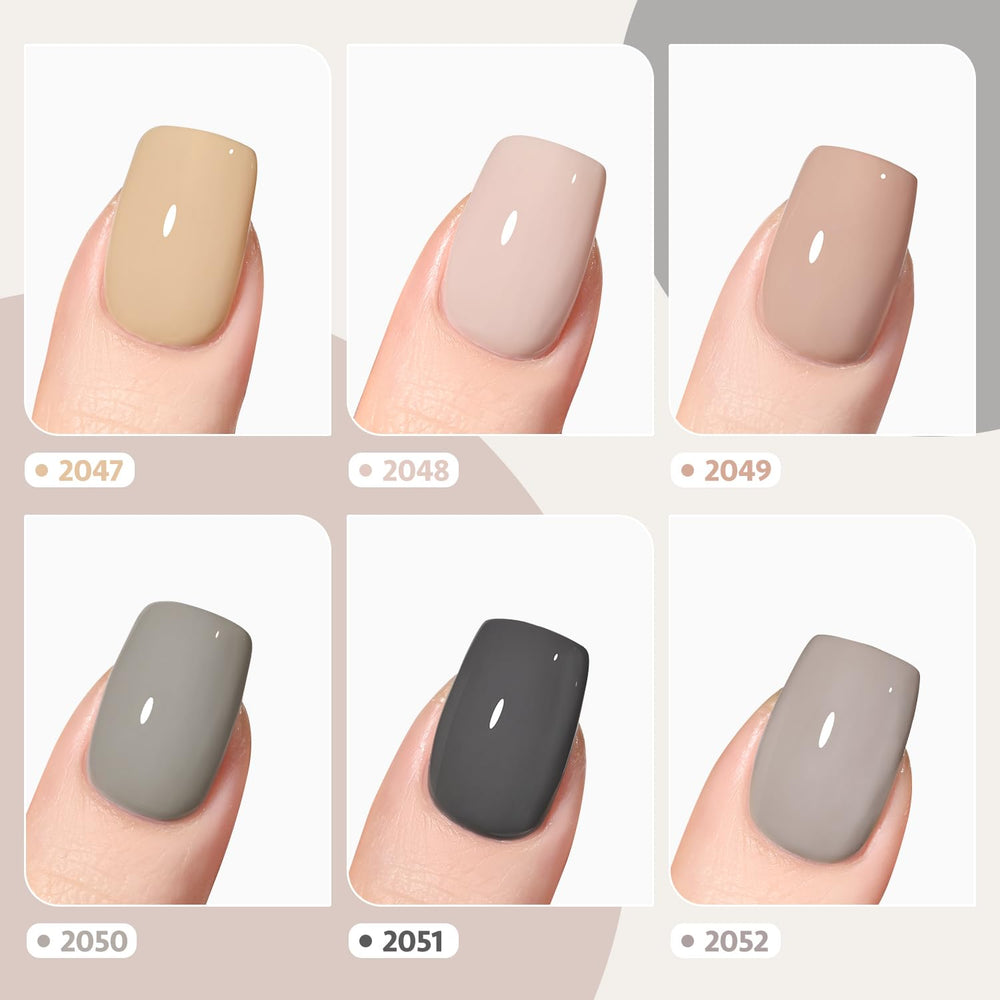 GAOY nude-brown gel shades ideal for at-home nails