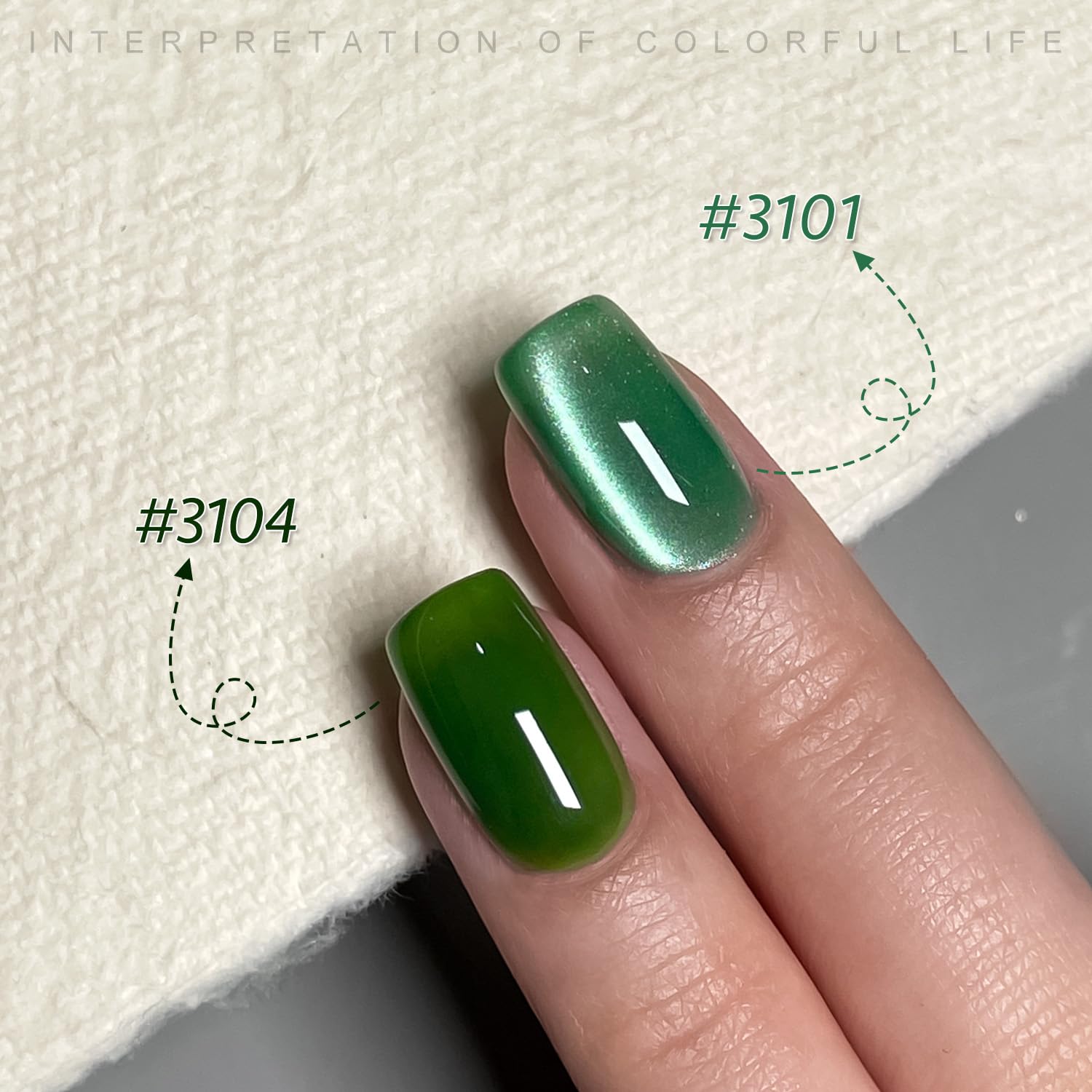 GAOY Emerald jelly glitter swatch demonstrates versatile DIY manicure possibilities.