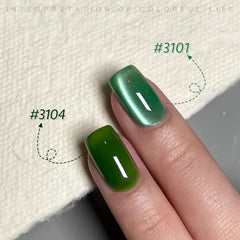 GAOY Emerald jelly glitter swatch demonstrates versatile DIY manicure possibilities.