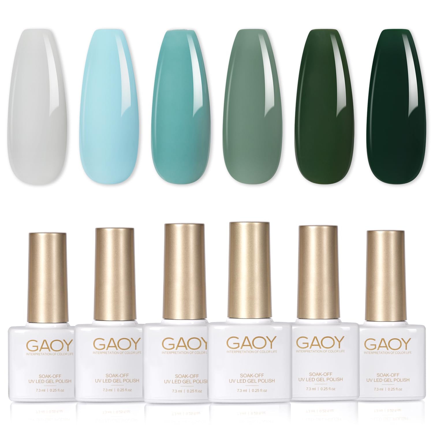 GAOY green gel nail polish forest green bottle delivering salon-quality shine at home.