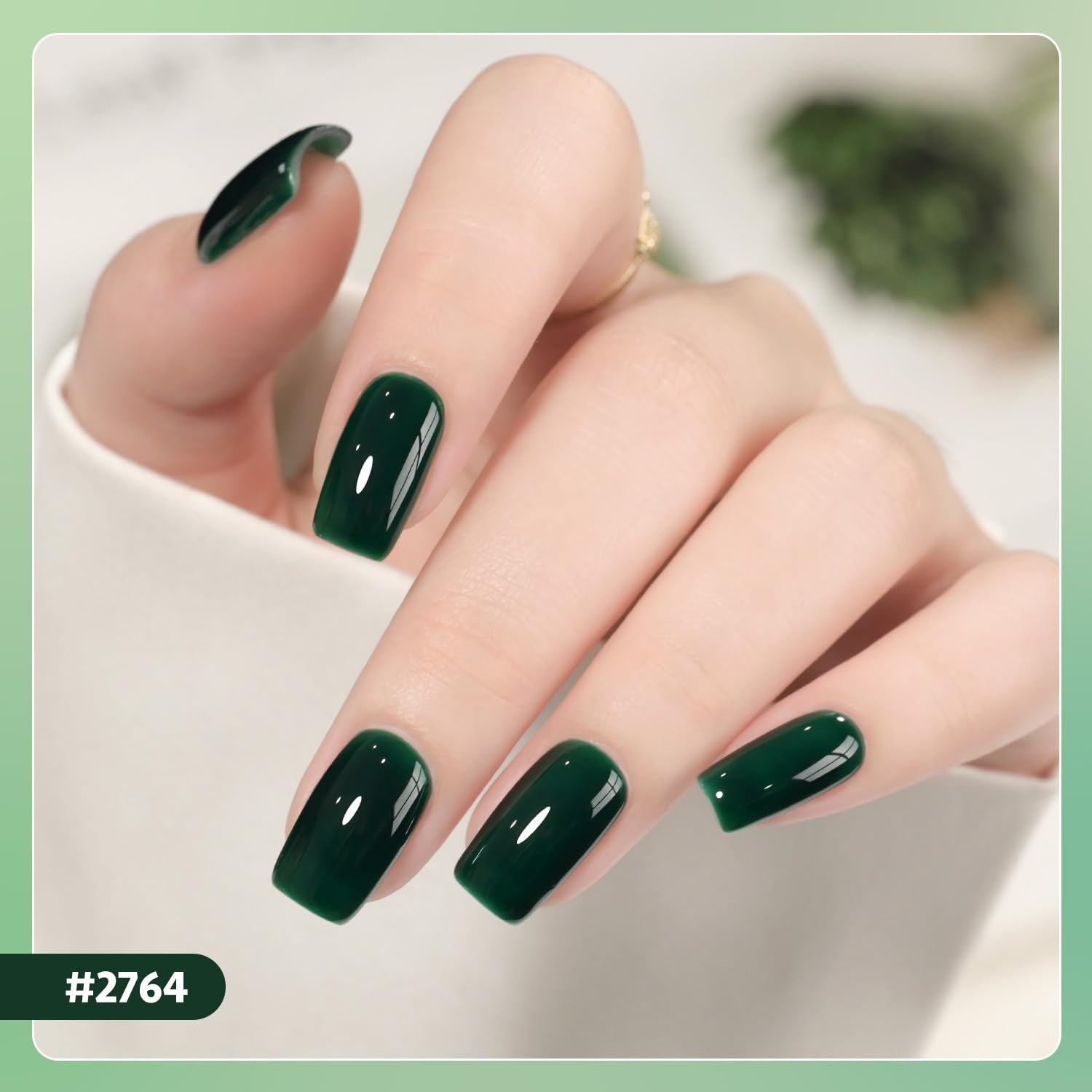 GAOY green glitter gel polish bottle for festive, eye-catching nails.