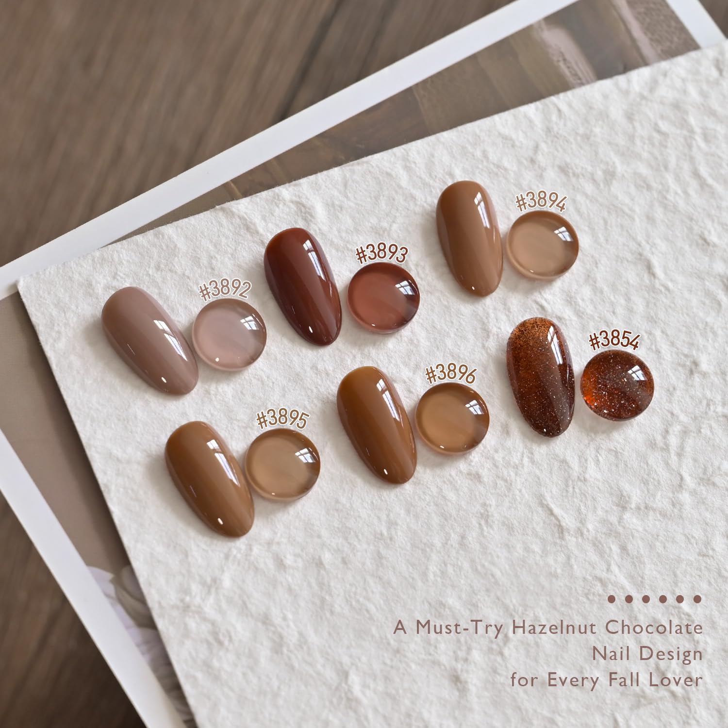 GAOY top coat over Hazelnut Chocolate gel yields a glossy finish after cure.