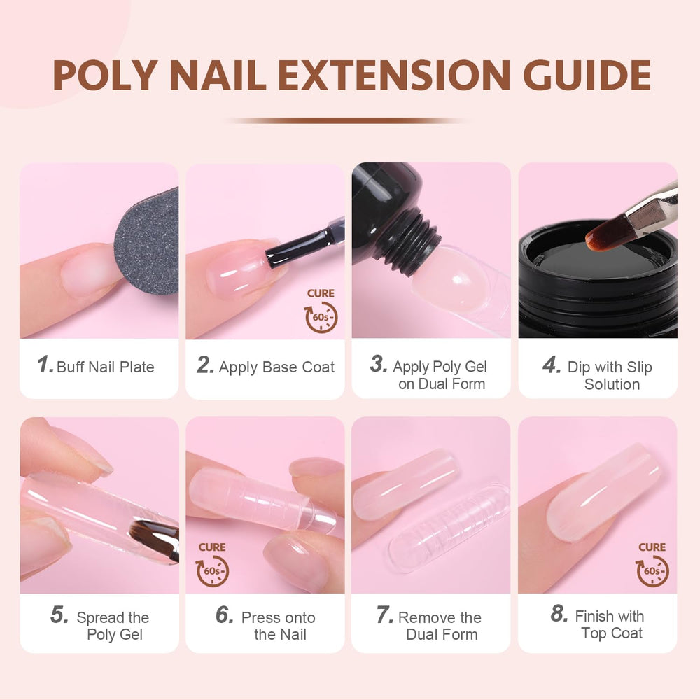GAOY poly gel nail art at home setup for versatile designs.