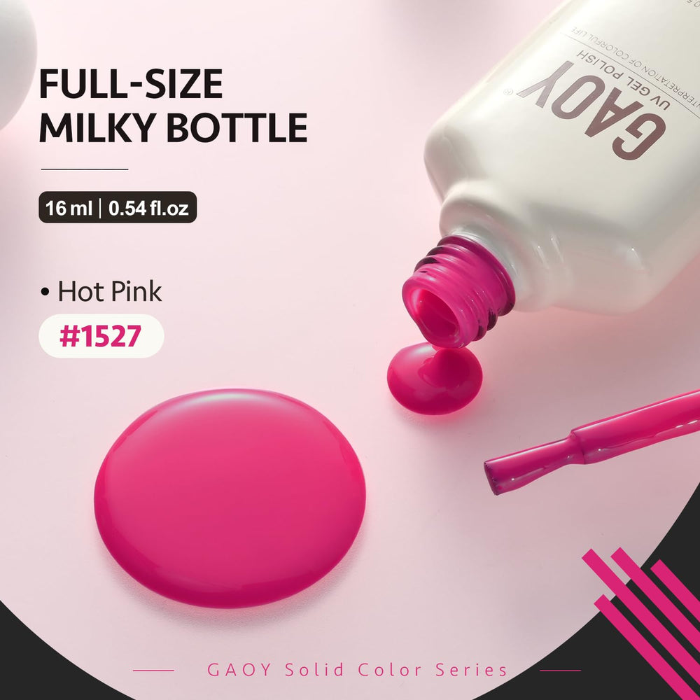 GAOY hot pink gel polish gloss finish adds a luminous salon-like sheen.