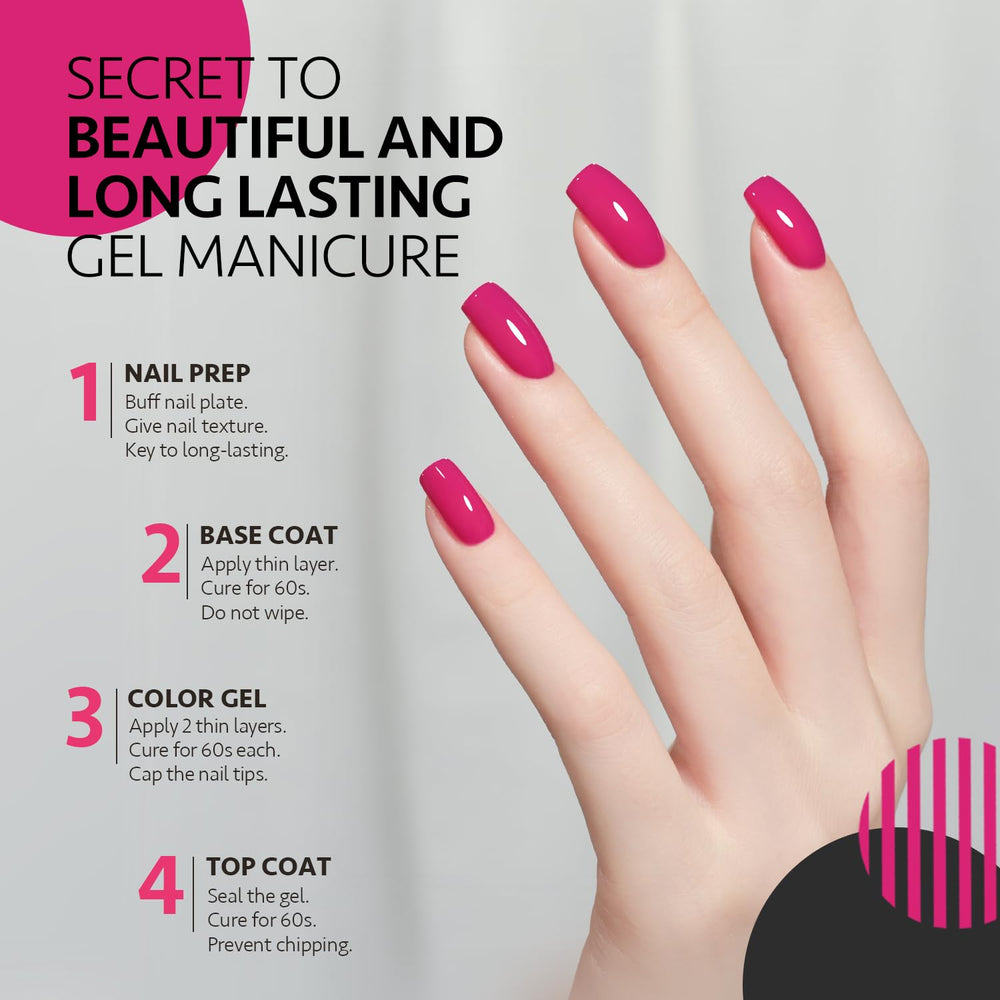 GAOY hot pink gel nail polish packaging emphasizes value with a 16ml bottle.
