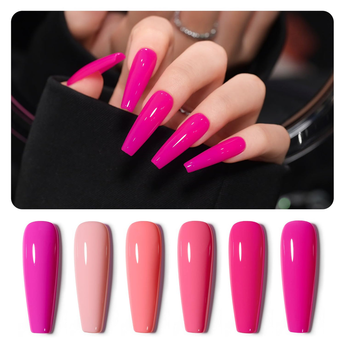 GAOY hot pink gel nail polish for glossy long wear