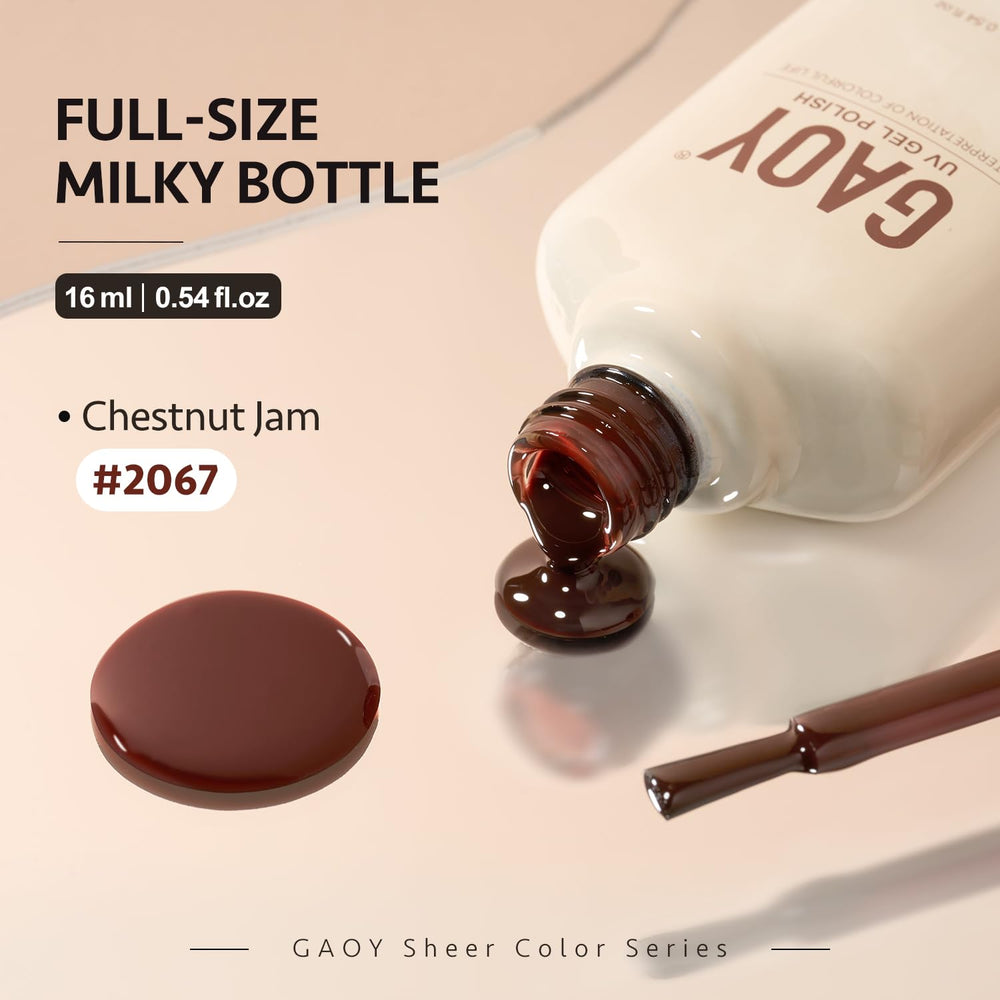 GAOY Jelly Brown Gel Nail Polish provides long-lasting jelly finish for durable wear.