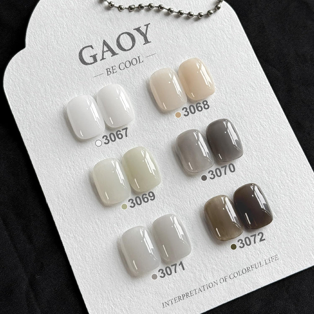 GAOY Jelly color swatch displaying six translucent shades
