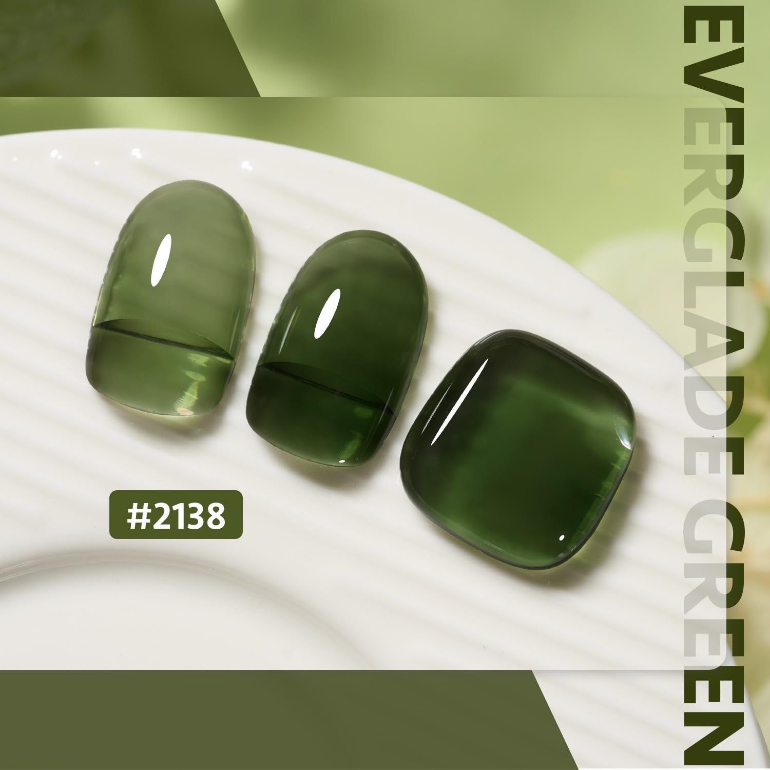 GAOY Jelly Gel Nail Polish brush applying translucent green layer.
