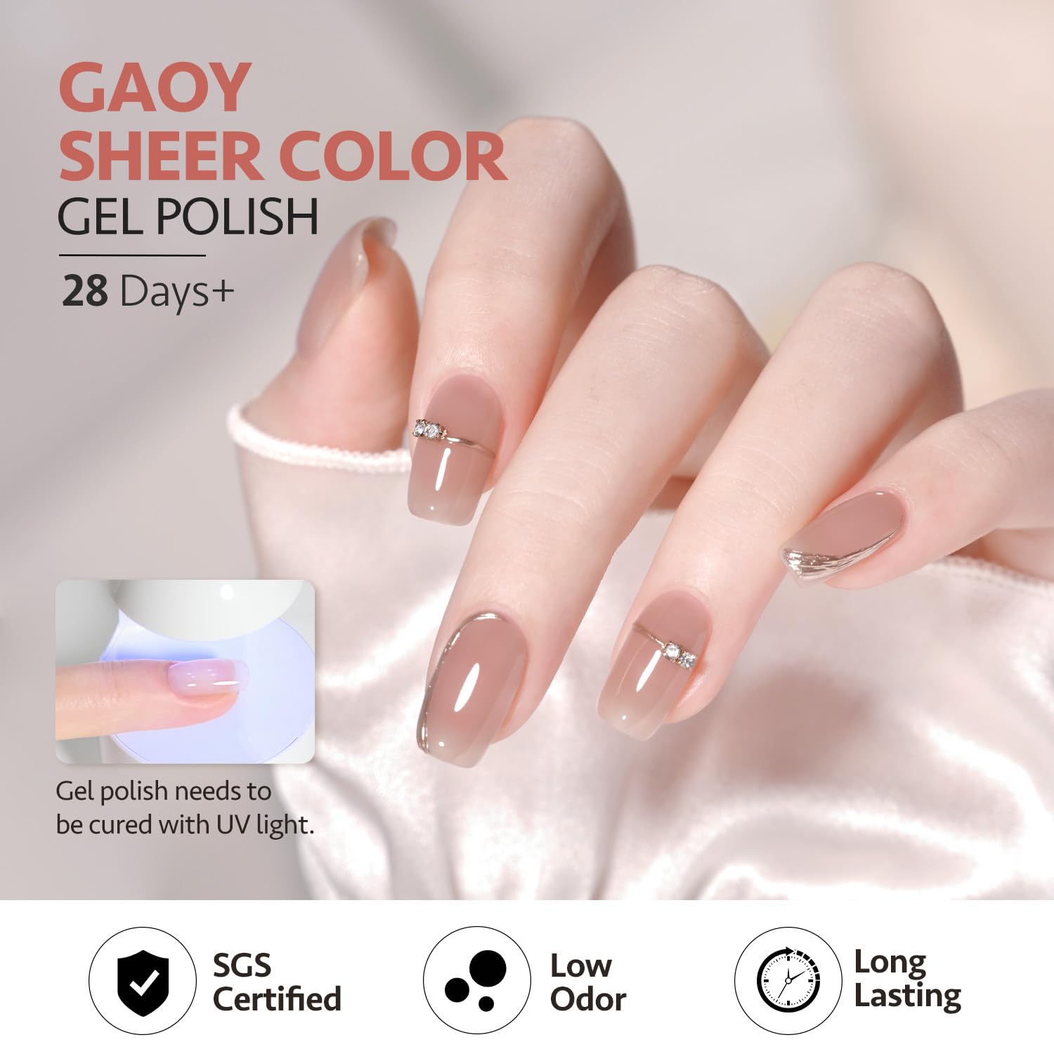 Easy application demonstration with smooth finish on natural nails