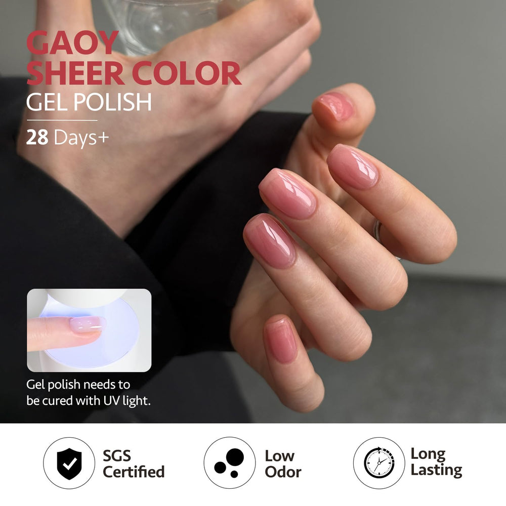 GAOY Jelly Gel Nail Polish Kit clear color provides a versatile transparent base