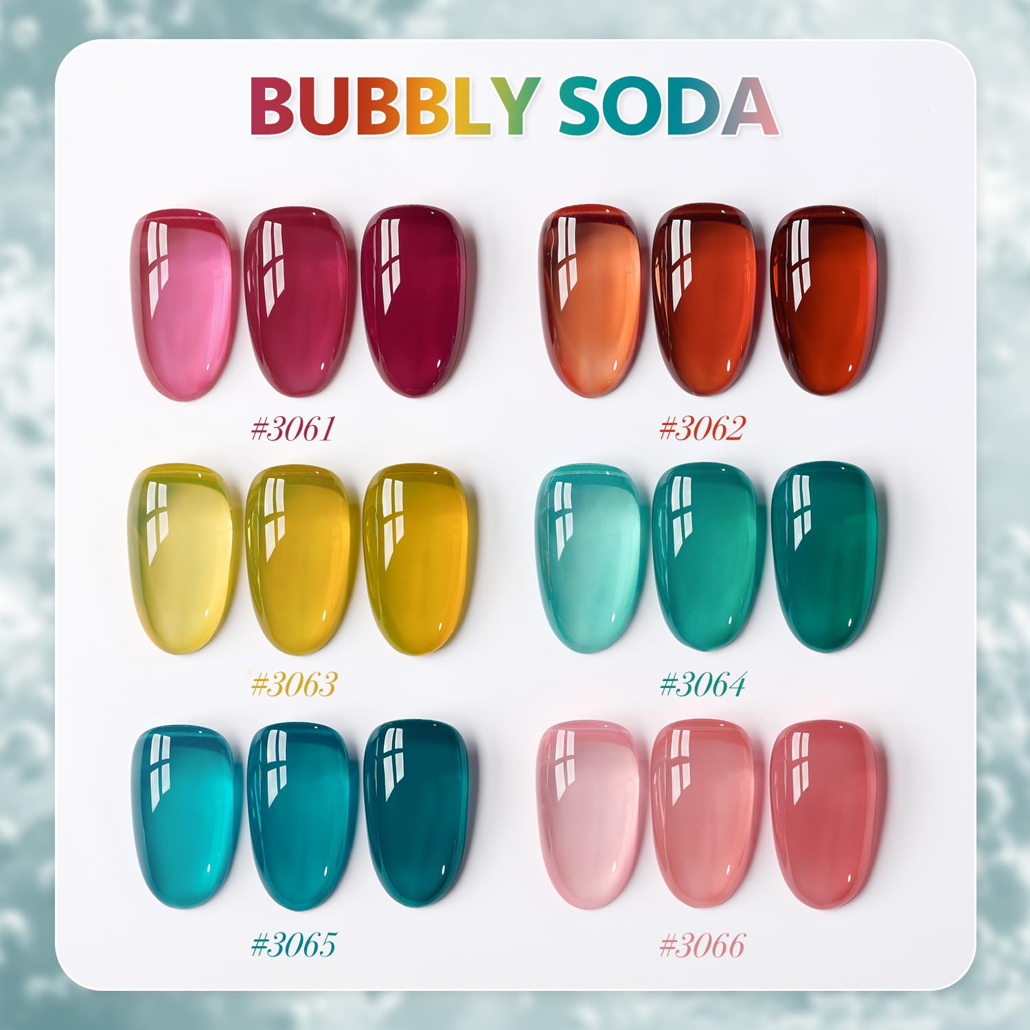 GAOY Jelly Gel Nail Polish Kit color-6 offers an extra shade for layered designs