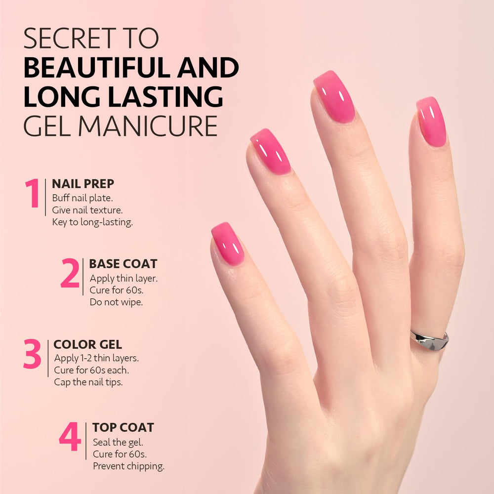 GAOY Jelly Gel bottle with nails prepped and textured for better adhesion.