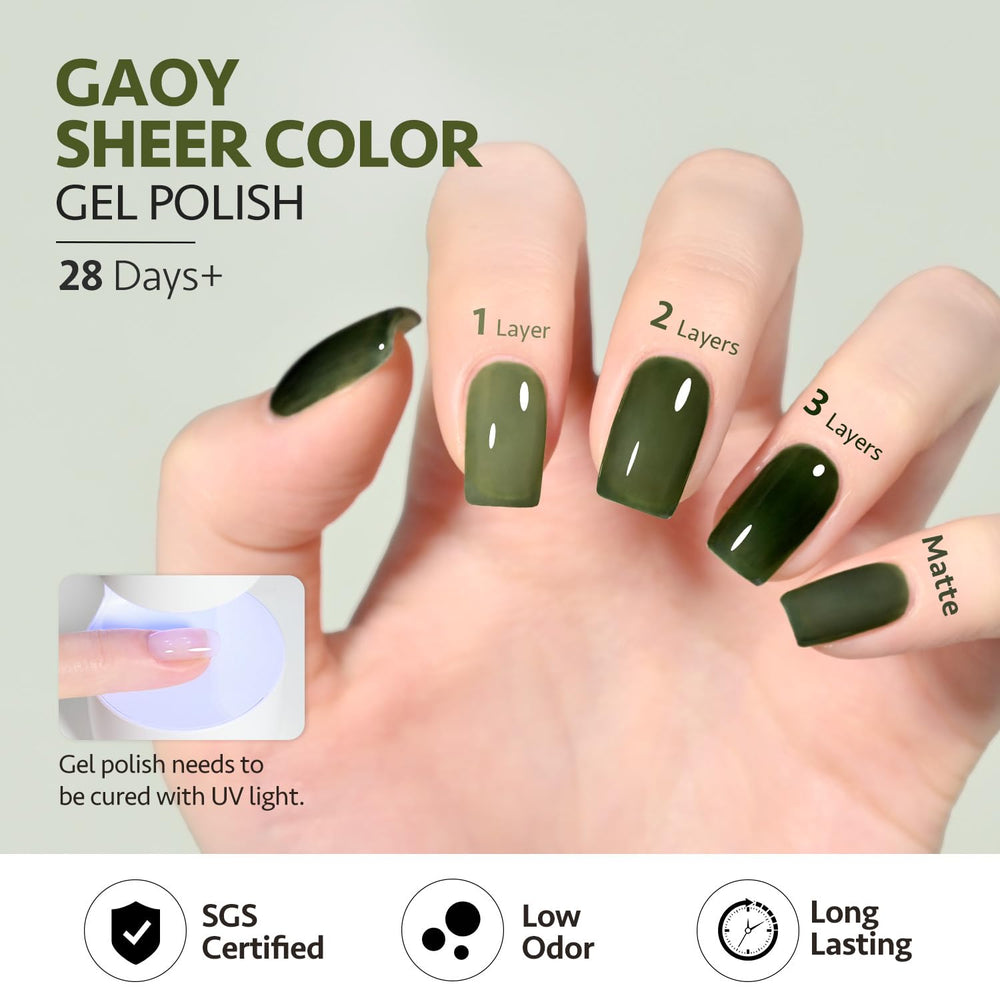 GAOY Jelly Gel Nail Polish packaging shows 16ml bottle.