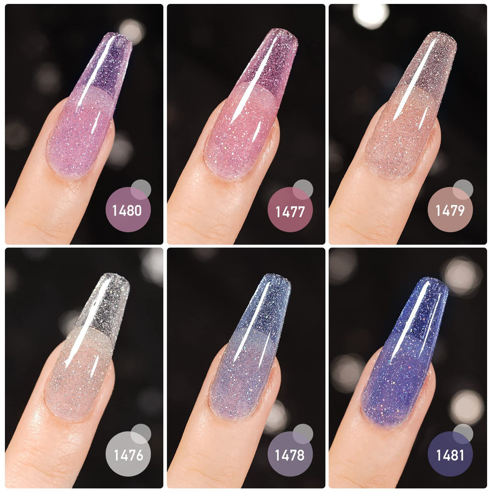 GAOY Jelly Glitter six-color set packaging view for versatile nail art