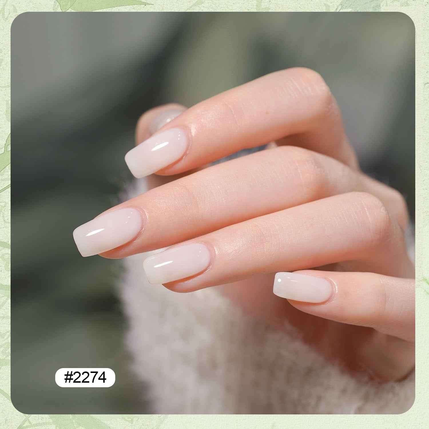 GAOY Jelly Green Gel Nail Polish Set provides long wear up to four weeks.