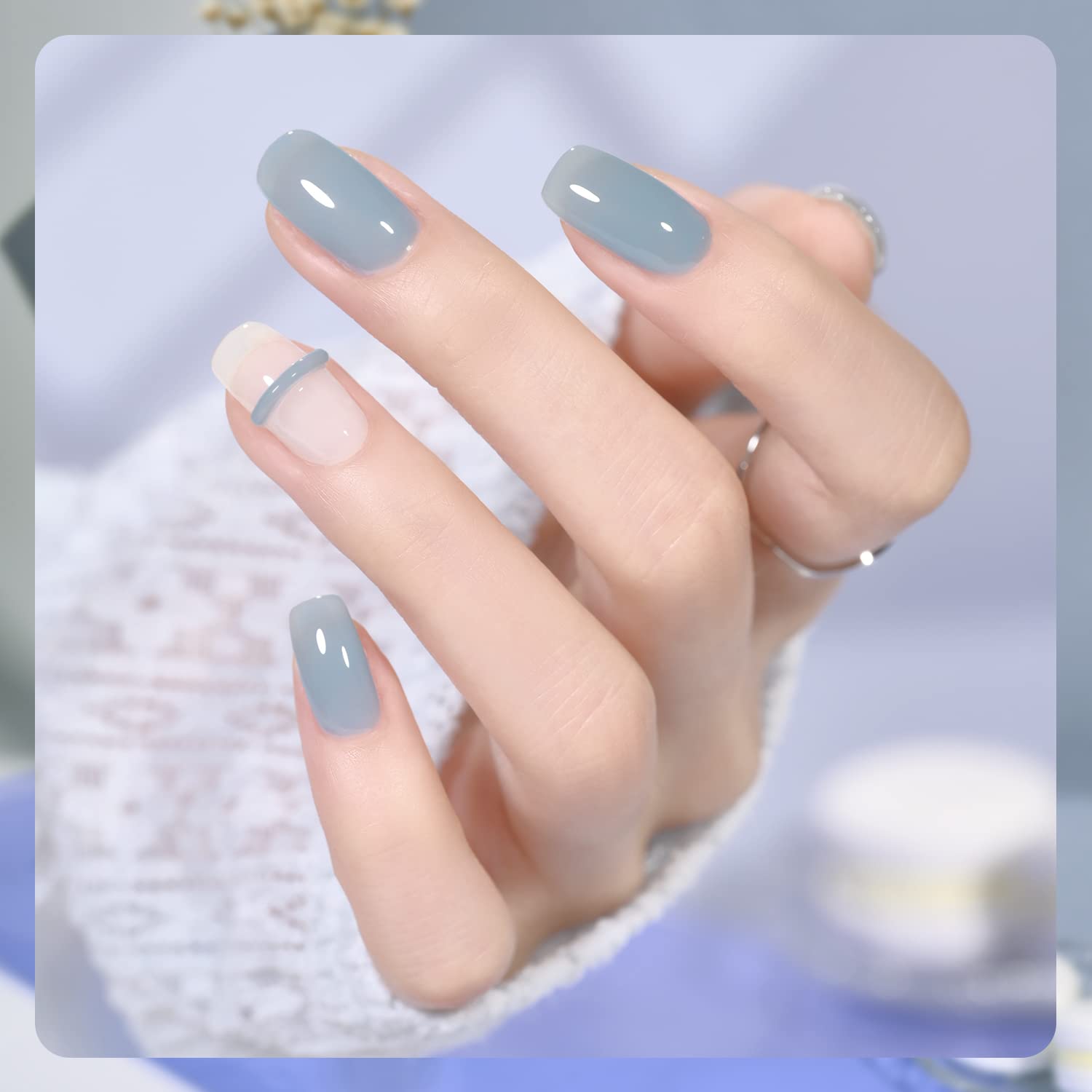 GAOY jelly Milky White shade swatch showing a translucent finish.