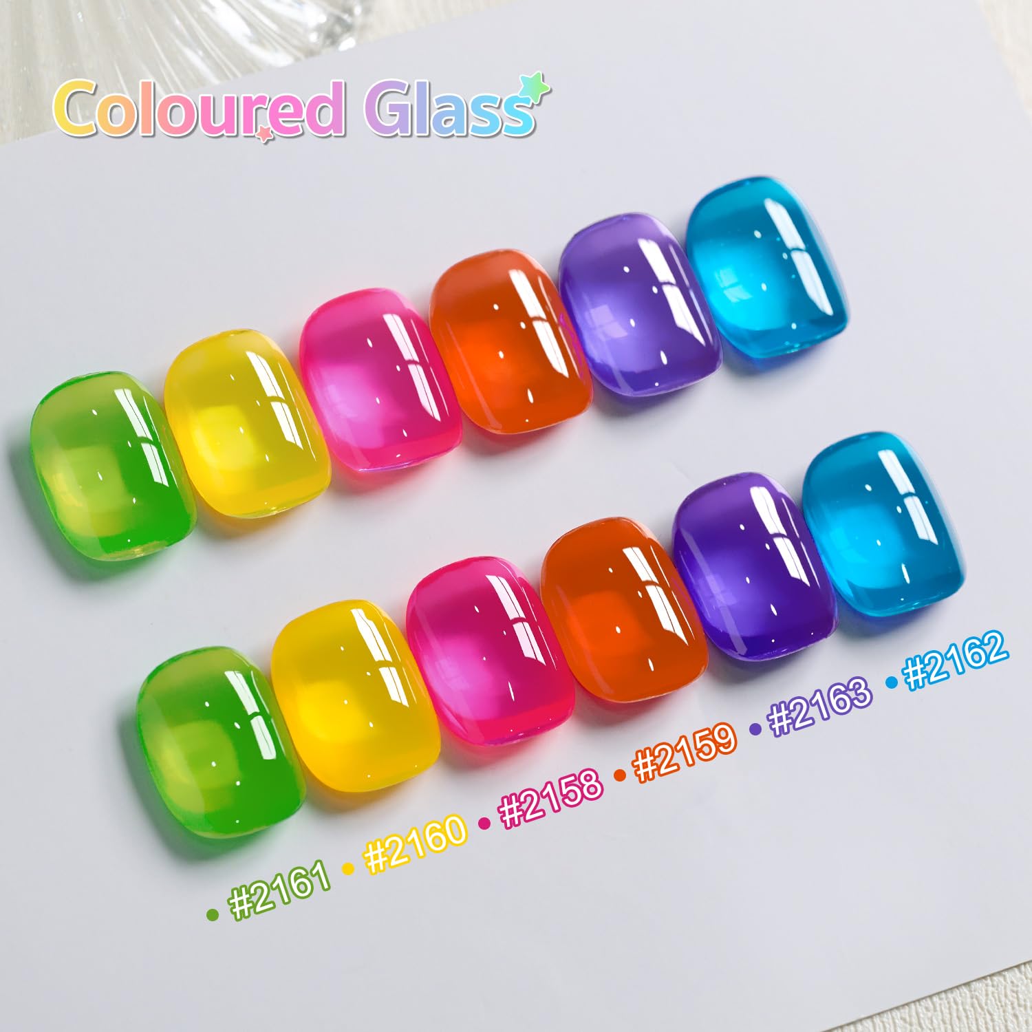 GAOY Jelly Neon Gel Polish color swatches display translucent to vivid shades.