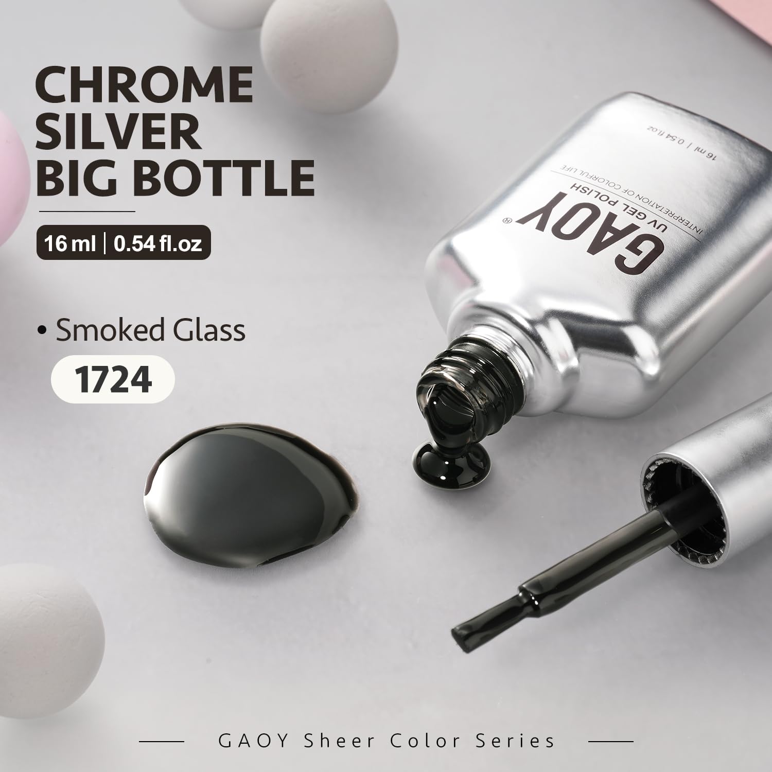 GAOY Jelly Nude Black manicure idea for chic, low-odor nail art at home.
