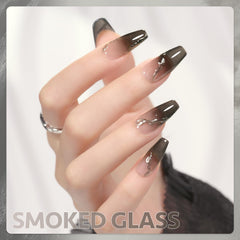 GAOY Jelly Nude Black swatch demonstrating buildable translucence for manicure.